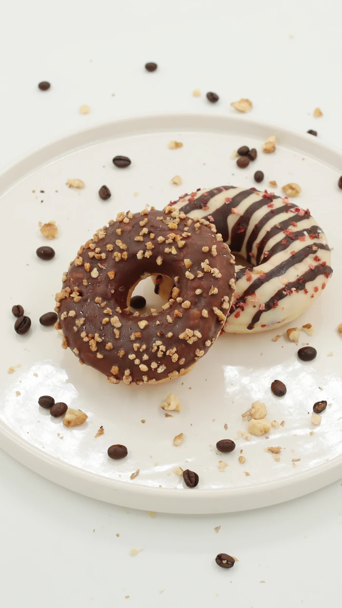 Vanilla And Chocolate Striped Donut